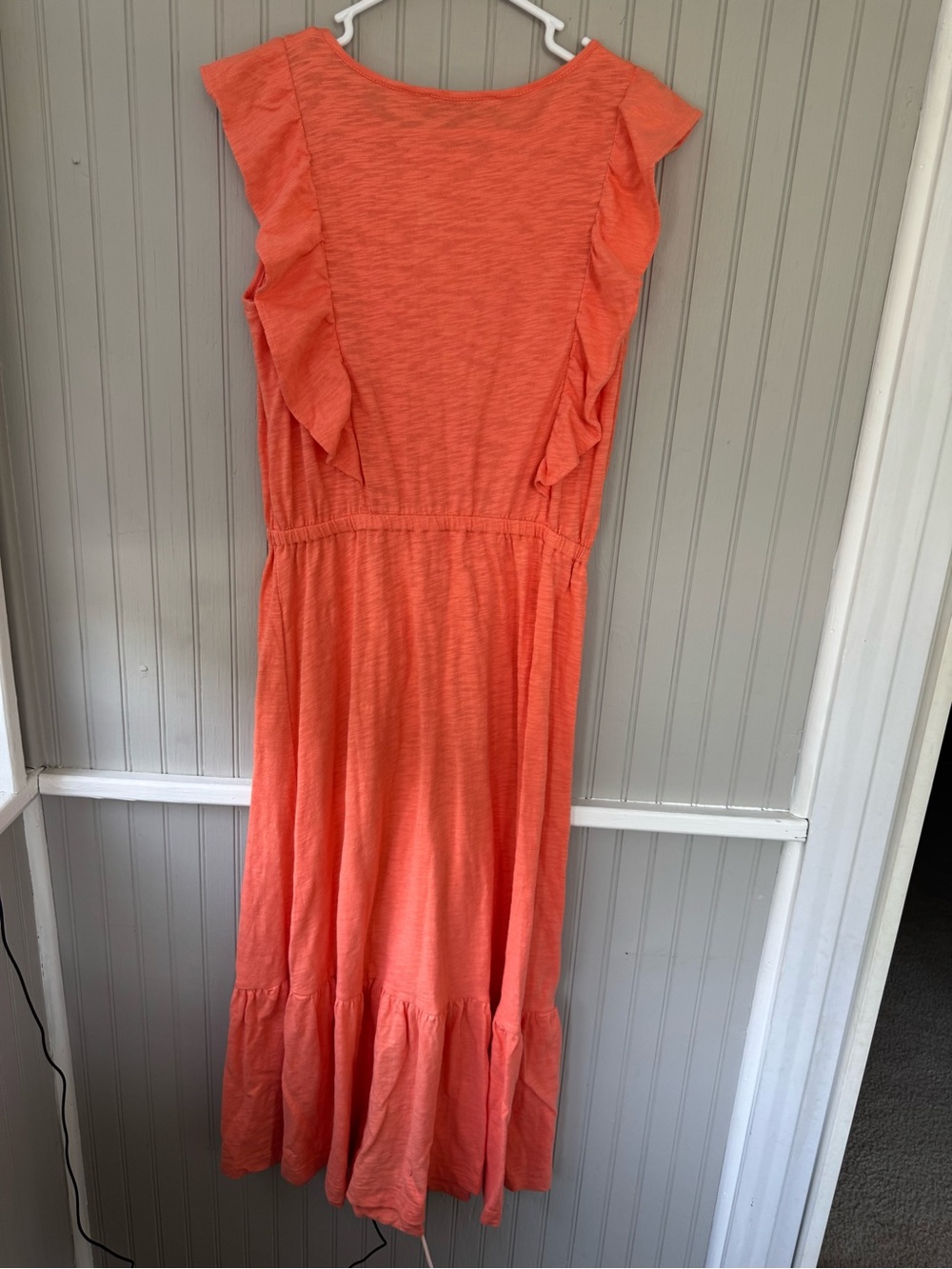 LOFT Orange Flutter-Sleeve Maxi Dress - Picture 4 of 7